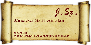 Jánoska Szilveszter névjegykártya